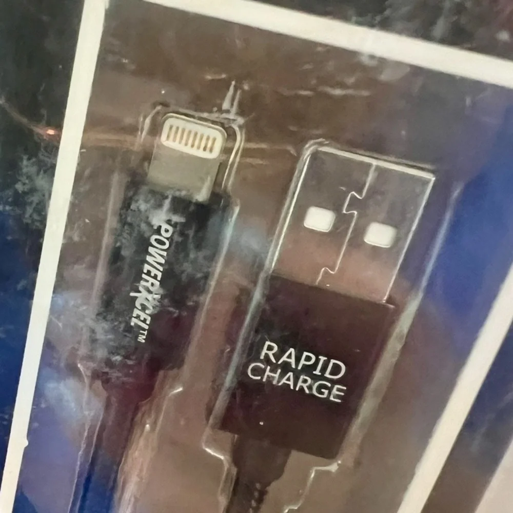 👑✅PRICE FIRM✅ PowerXcel Black Rapid Charge 10 FT Lightning USB Cable. Brand New!